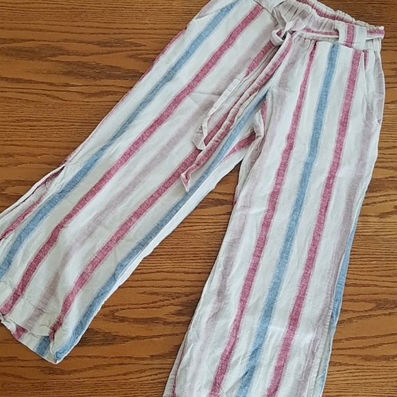 Indigo Rein Linen Beach Pants Striped Small - Picture 2 of 12